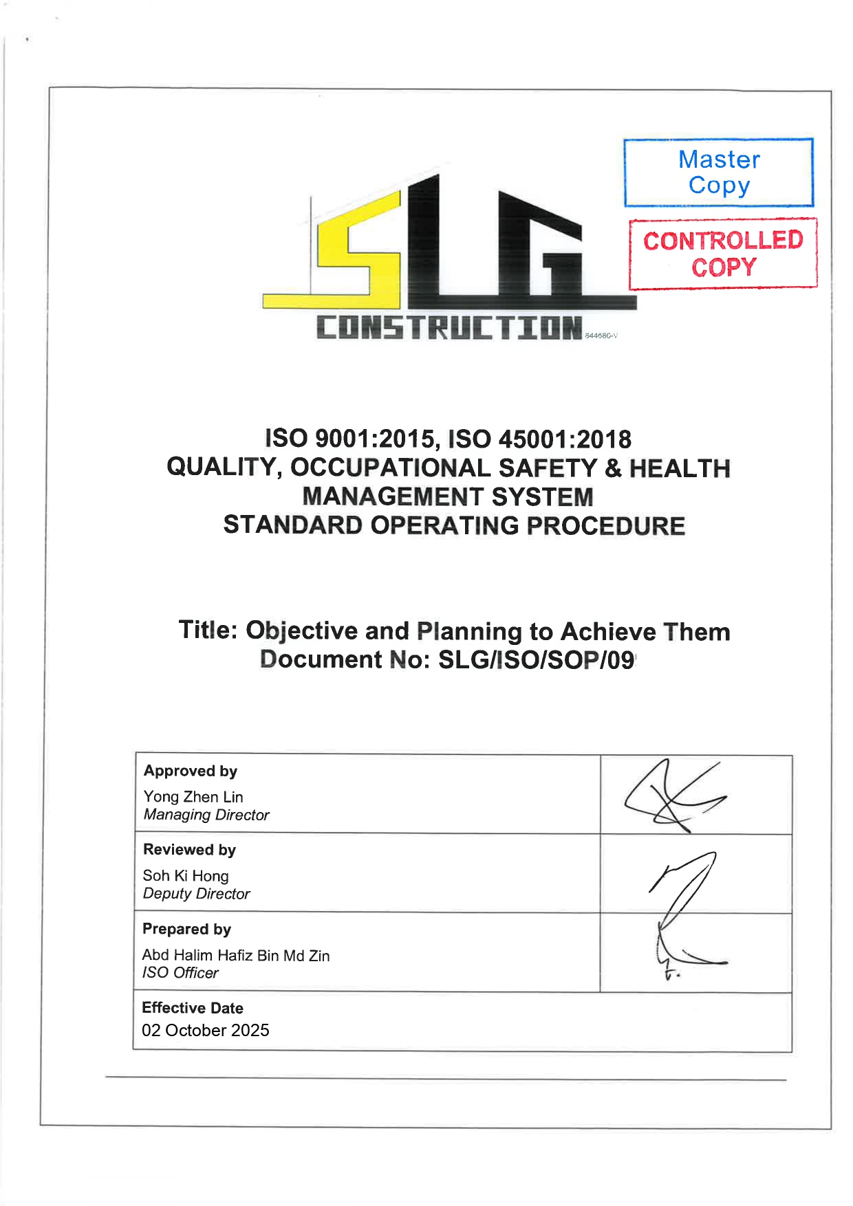 SLG-PRO-SOP Page 1